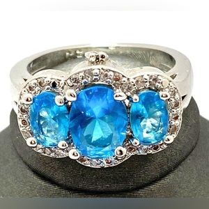 Gold Filled 3.75ctw Sky Blue & White Topaz Ring